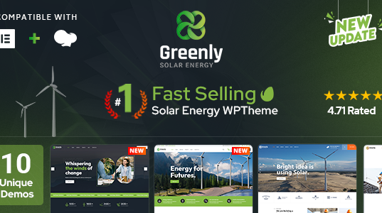 Greenly Ecology & Solar Energy WordPress Theme Greenly Ecology & Solar Energy WordPress Theme