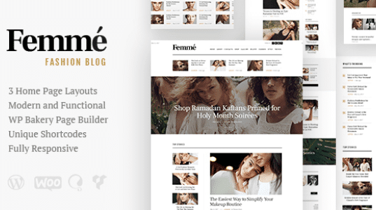 Femme An Online Magazine & Fashion Blog WordPress Theme