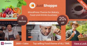 Justshoppe Elementor Cake Bakery & Food WordPress