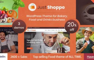 Justshoppe Elementor Cake Bakery & Food WordPress