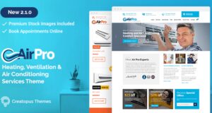 AirPro Heating and Air conditioning WordPress Theme for Maintenance Services