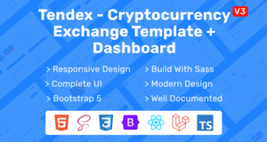 Tendex React HTML & Laravel Crypto Exchange Landing Page With Dashboard
