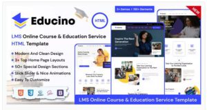 Educino LMS, Online Course & Education Service HTML Template