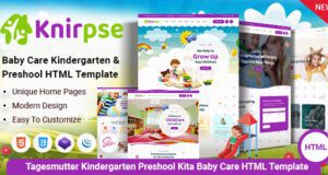 Knirpse Kindergarten Children & Baby Care HTML Template