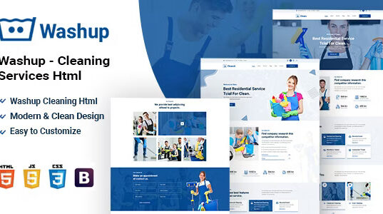 Washup Cleaning Services HTML5 Template